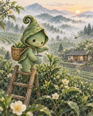 山茶拾露精靈